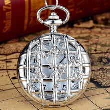 Load image into Gallery viewer, Retro Fashion Silver Pocket Watches Necklace Pendant With Chain Luxury Unisex Quartz Watches Men Women Watch Reloj De Bolsillo