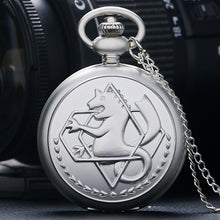 Load image into Gallery viewer, Fobs Men Women Fullmetal Alchemist Edward Elric Quartz Pocket Watch Cosplay Cartoon Fob Clock Pendant Unisex Gift With Chain