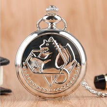 Load image into Gallery viewer, Fobs Men Women Fullmetal Alchemist Edward Elric Quartz Pocket Watch Cosplay Cartoon Fob Clock Pendant Unisex Gift With Chain